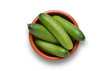 Bowl of small cucumbers