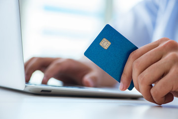 Concept on online payments with credit card
