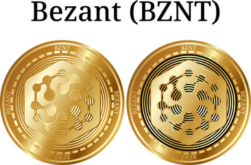 Set of physical golden coin Bezant (BZNT)