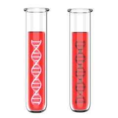 dna helix in test tube .