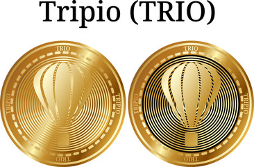 Set of physical golden coin Tripio (TRIO)