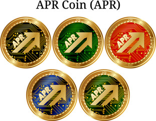 Set of physical golden coin APR Coin (APR)