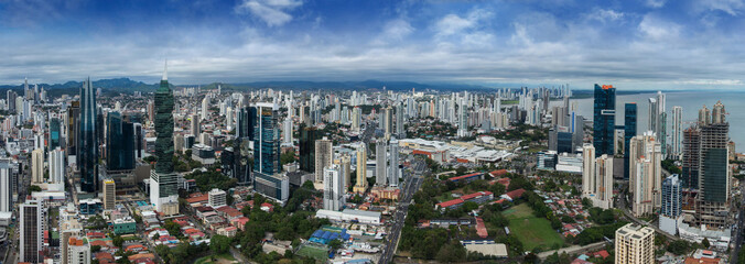 Fototapeta na wymiar Panoramic view of Panama City Skyline
