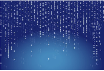 Binary code on blue background