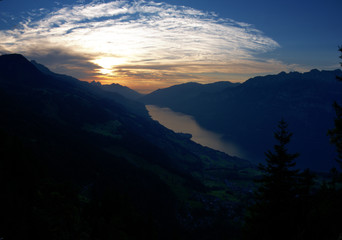 Walensee at Sunset from Flumserberg