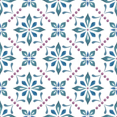 Hand drawn patterm with floral elements