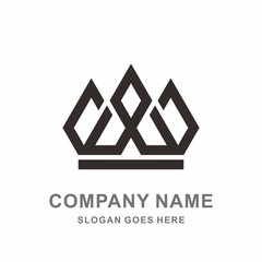 Geometric Outline Crown Square Triangle Jewelry Fashion Beauty Business Company Stock Vector Logo Design Template