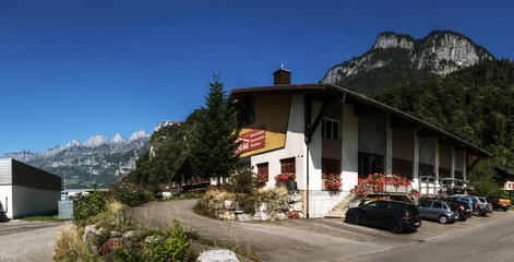 Flums, Swiss alpine town near Walenstadt