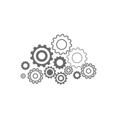 Settings icon with additional machine gears. vector illustration
