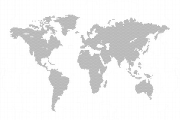 Graphic World map of round dots design. Vector illustration