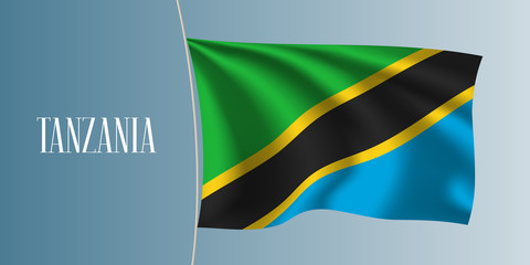 Obraz premium Tanzania waving flag vector illustration