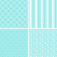 Soft different vector seamless patterns.