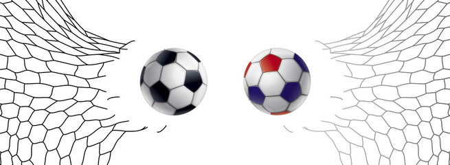 Naklejka premium FILET DÉCHIRÉ AVEC BALLON DE FOOTBALL