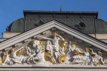 Obraz premium Details from the facade of the National Theater in Sofia, Bulgaria.