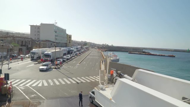 2628_Cars_on_queue_on_the_Messina_port_in_Sicily_Italy.mov