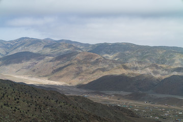 Shadow of the clouds, over the mountains of the Atacama desert