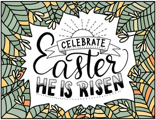 Easter vector lettering card.