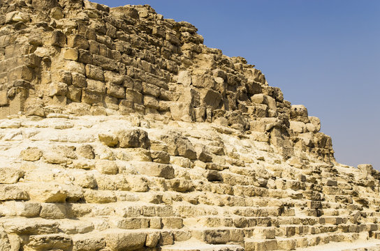 Old stone masonry of the pyramid in Egypt
