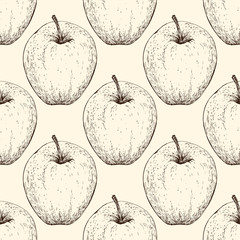 Vector tomato handdrawn seamless pattern in the style of engraving.
