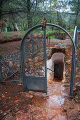 Underground ladder in  excavation of meteorite in Damiana at Peloponnese