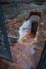 Underground ladder in  excavation of meteorite in Damiana at Peloponnese