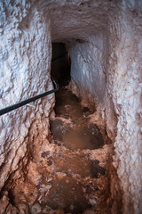 Underground ladder in  excavation of meteorite in Damiana at Peloponnese