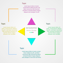Infographic with colorful element for business information process. Vector infographic.