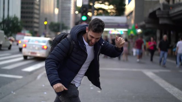 Guy Dancing at Street