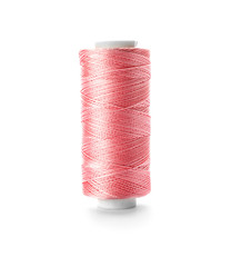 Color sewing thread on white background