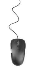 Modern computer mouse on white background