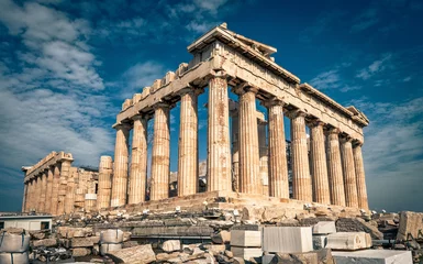 Fotobehang Parthenontempel op Akropolis van Athene, Griekenland. Beroemd Grieks monument. © scaliger