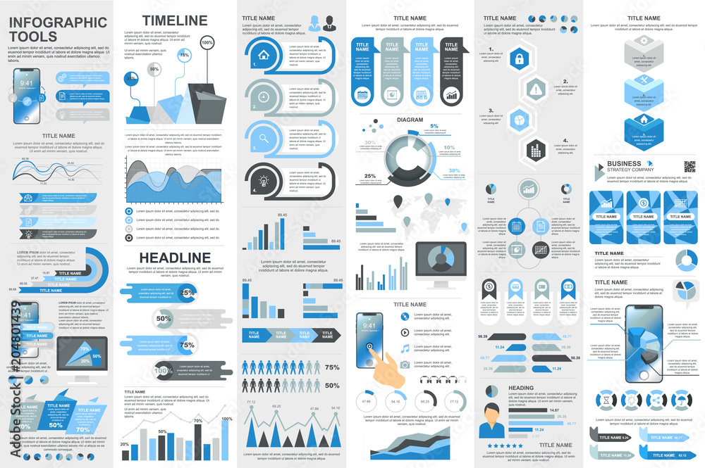 Leinwandbilder Infographic elements data visualization vector design template.