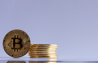 Bitcoins stacked