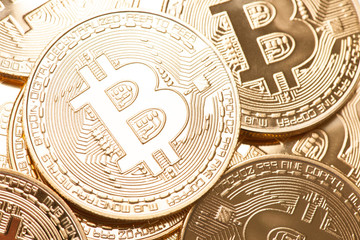 Fototapeta na wymiar Crypto currency Bitcoin isolated over white background