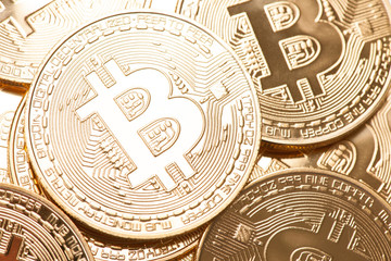 Crypto currency Bitcoin  isolated over white background