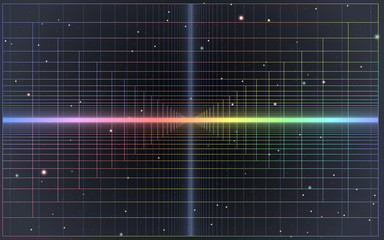 Minimalistic shapes, stars and lights for science placards, banners and presentations.