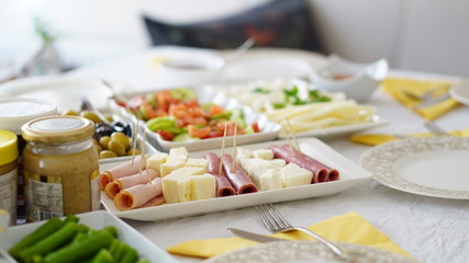 Breakfast olive cheese and sweet things