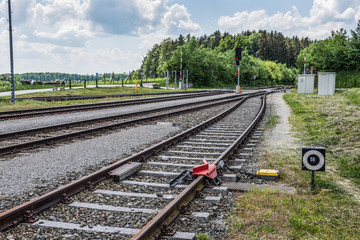 Fototapeta premium Schienen mit Weiche