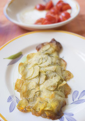  fish fillet en croute of potatoes