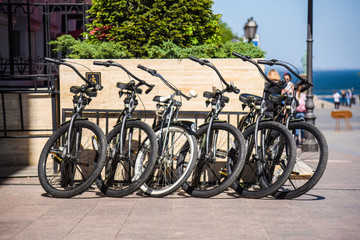 Obraz premium bicycle park in the city