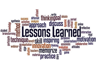 Lessons learned word cloud concept