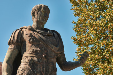 Rome, Bronze statue of emperor Julius Caesar