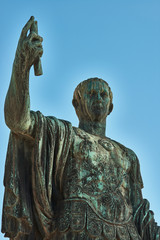 Rome, Bronze statue of emperor Caesar Nervae August