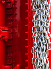 Detailed closeup, lot of silver chains
