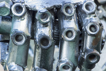 Abstract metal texture. From old metal parts of engines