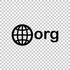 one of first domains for non-profit organization, globe and org. On transparent background.