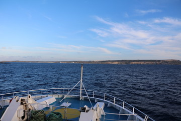 Ferry trip from Gozo to Malta, Mediterranean Sea