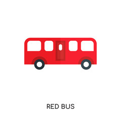 red bus logo isolated on white background
