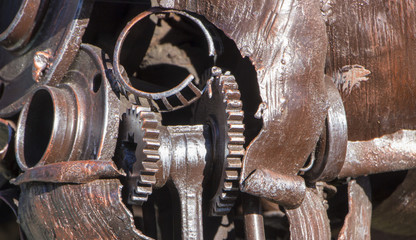 Abstract metal texture. From old metal parts of engines