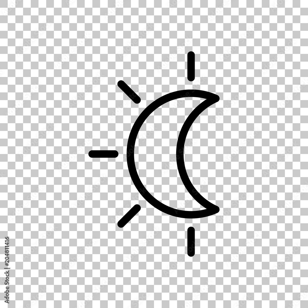 Poster eclipse. simple linear icon with thin outline. on transparent background.